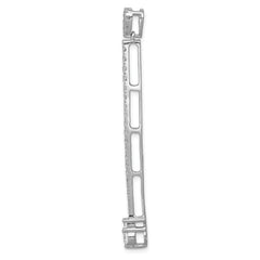 14k White Gold 1 carat Lab Grown Diamond VS/SI+ G+ Fashion Bar Chain Slide Pendant