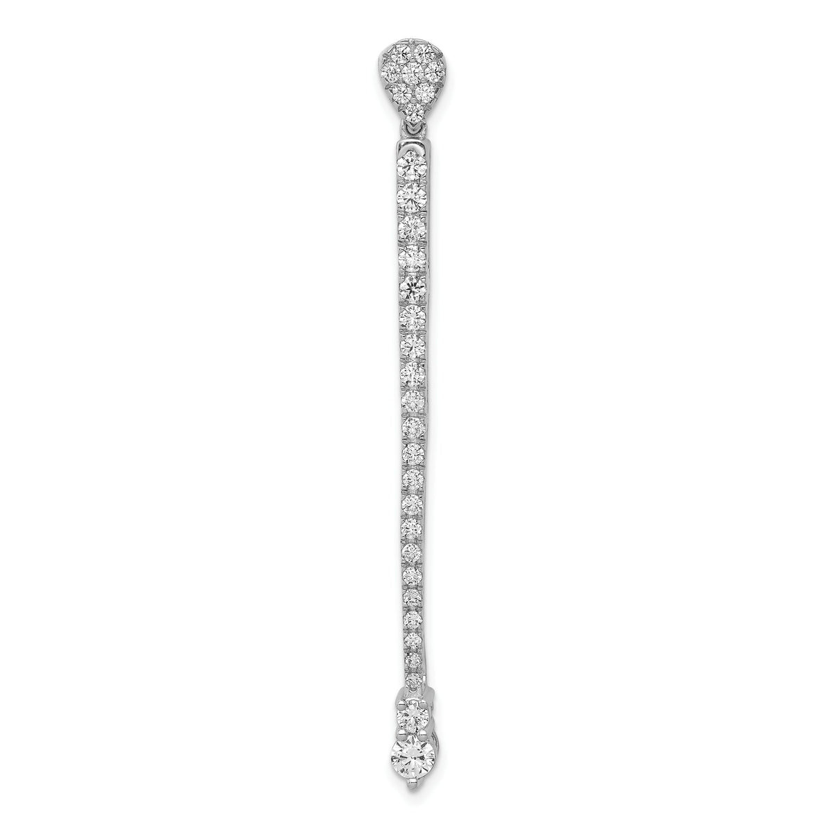 Lab-Grown Diamond Bar Slide Pendant in 14K White Gold, 57mm (1 ct. tw.) - Sophia Jewelers Main image