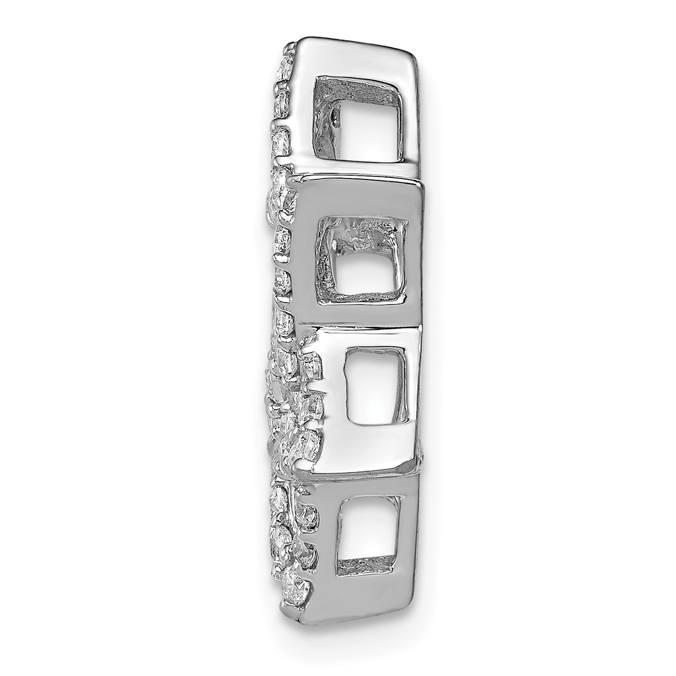 14k White Gold 1/2 carat Diamond Star of David Chain Slide