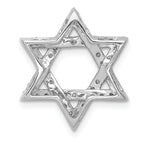 14k White Gold 1/2 carat Diamond Star of David Chain Slide