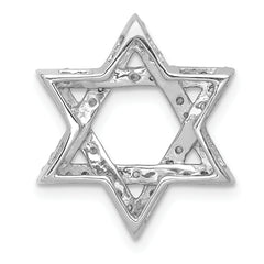 14k White Gold 1/2 carat Diamond Star of David Chain Slide