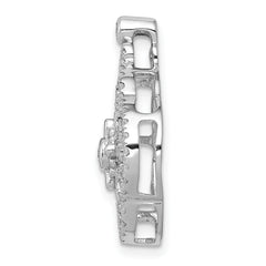 14k White Gold 1/2 carat Lab Grown Diamond VS/SI+ G+ Fancy Design Chain Slide Pendant