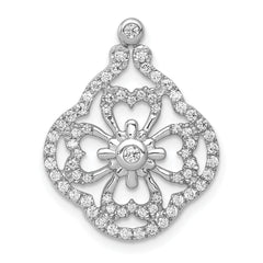 14k White Gold 1/2 carat Lab Grown Diamond VS/SI+ G+ Fancy Design Chain Slide Pendant
