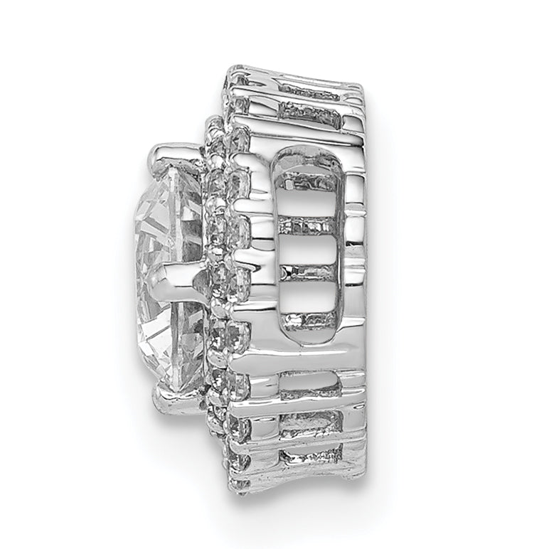 14k White Gold 3/4 carat Lab Grown Diamond VS/SI+ G+ Complete Halo Chain Slide Pendant