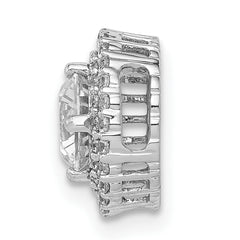 14k White Gold 3/4 carat Lab Grown Diamond VS/SI+ G+ Complete Halo Chain Slide Pendant