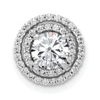 14k White Gold 3/4 carat Lab Grown Diamond VS/SI+ G+ Complete Halo Chain Slide Pendant