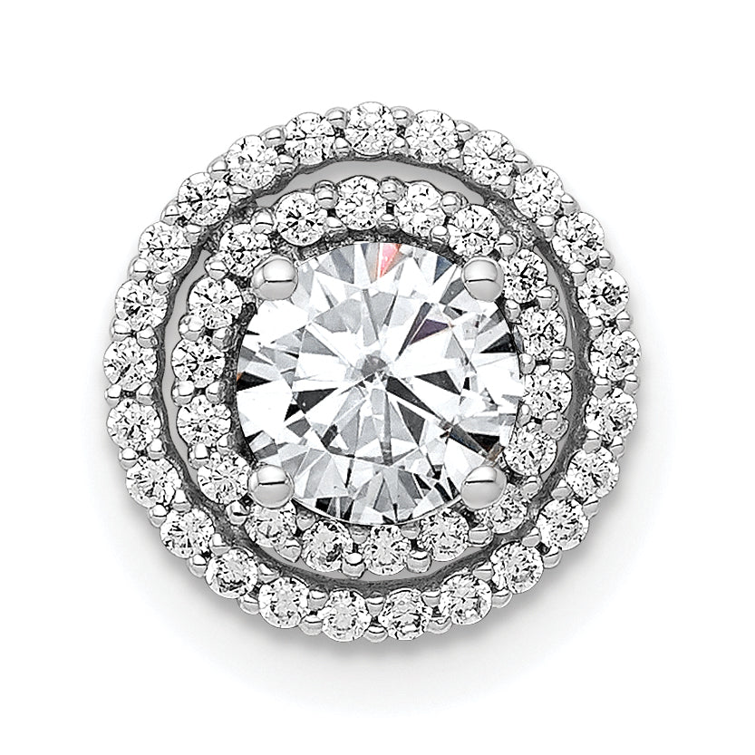 14k White Gold 3/4 carat Lab Grown Diamond VS/SI+ G+ Complete Halo Chain Slide Pendant