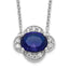 14k White Gold 1/5 carat Lab Grown Diamond VS/SI+ G+ and Created Sapphire Complete 18 inch Necklace