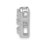 14K White Gold Polished Diamond 1/10 carat Cactus Chain Slide Pendant