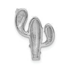 14K White Gold Polished Diamond 1/10 carat Cactus Chain Slide Pendant