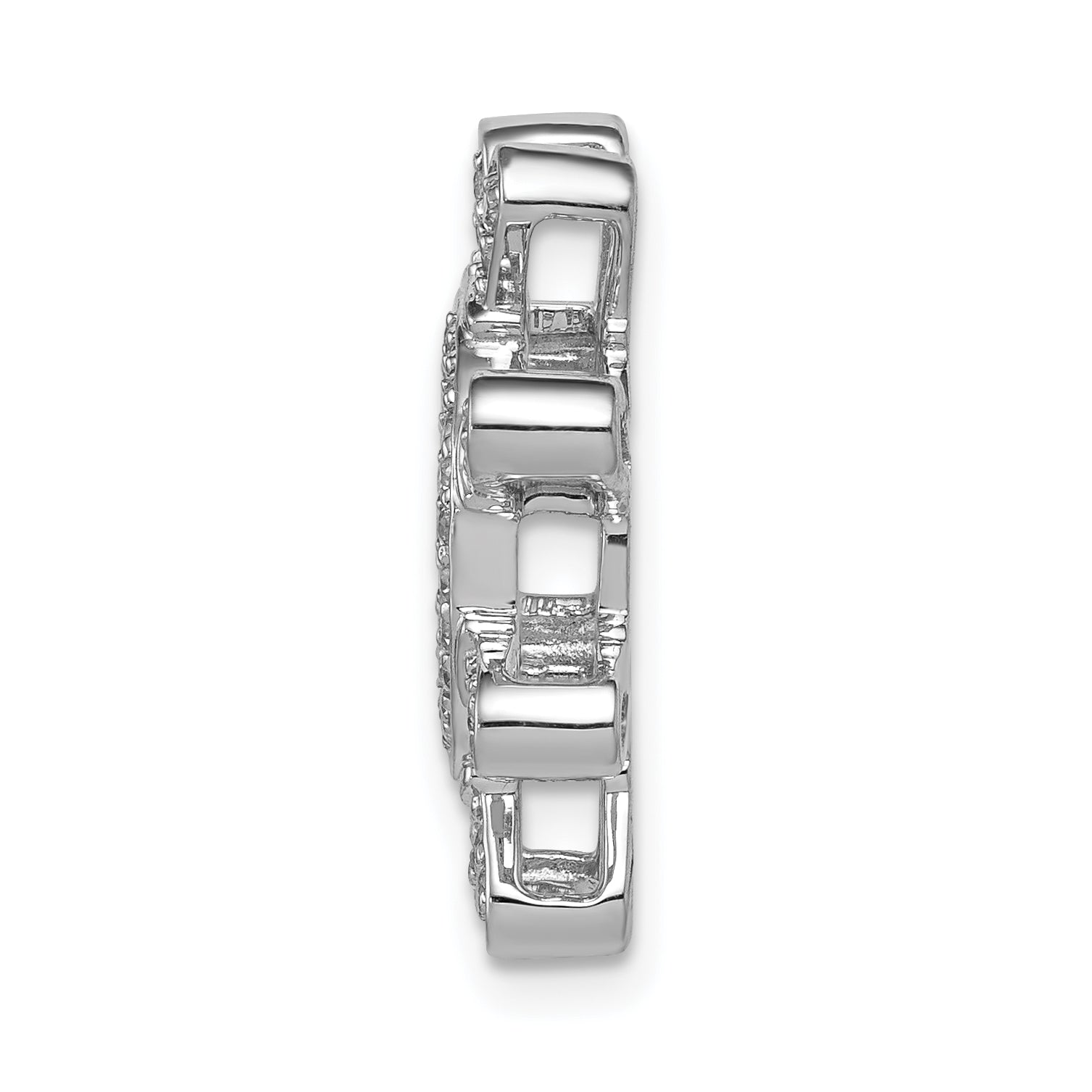 14k White Gold 1/4 carat Diamond Ship Wheel Pendant Secondary image
