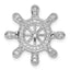 14k White Gold 1/4 carat Diamond Ship Wheel Pendant
