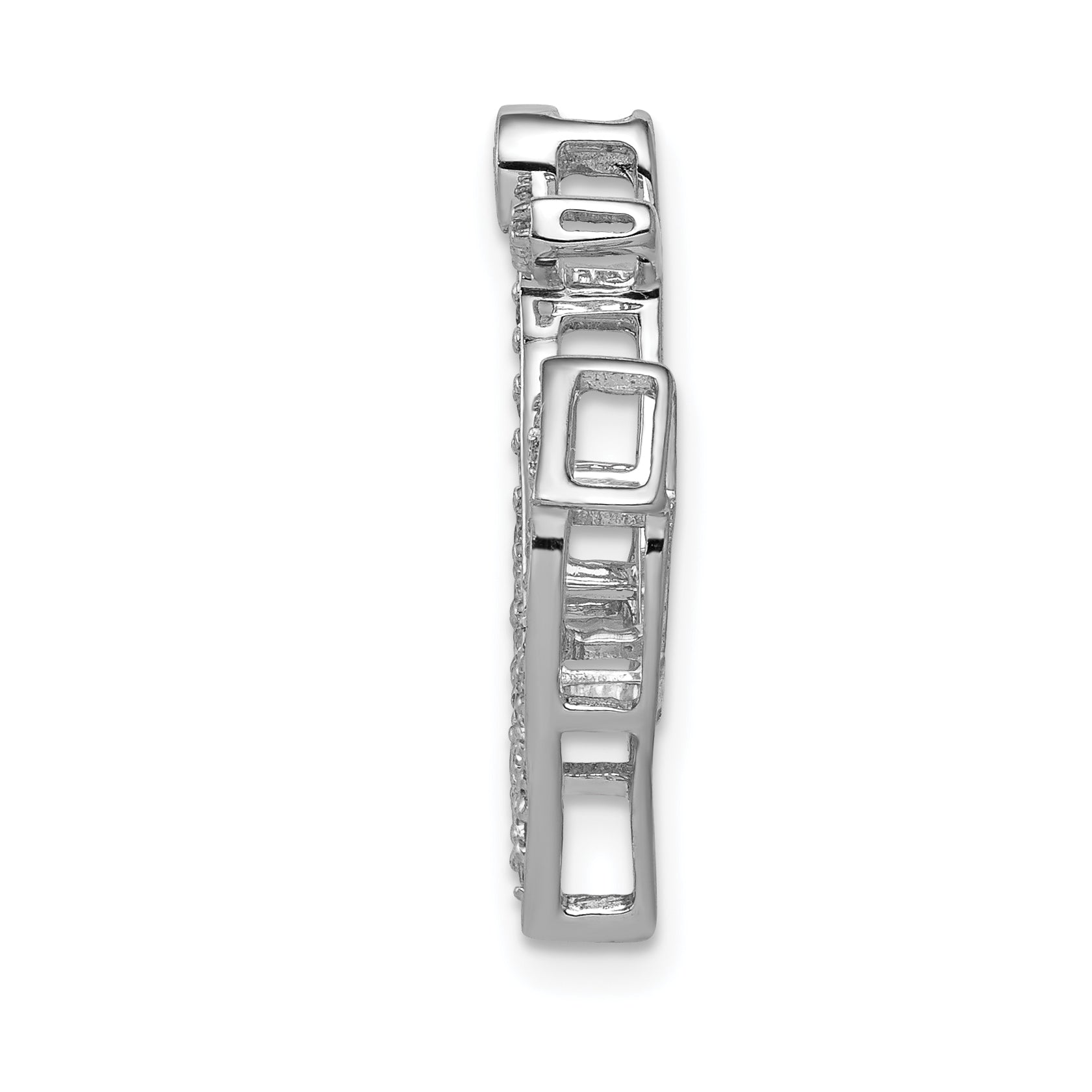 14k White Gold 1/4 carat Diamond Anchor Chain Slide Secondary image