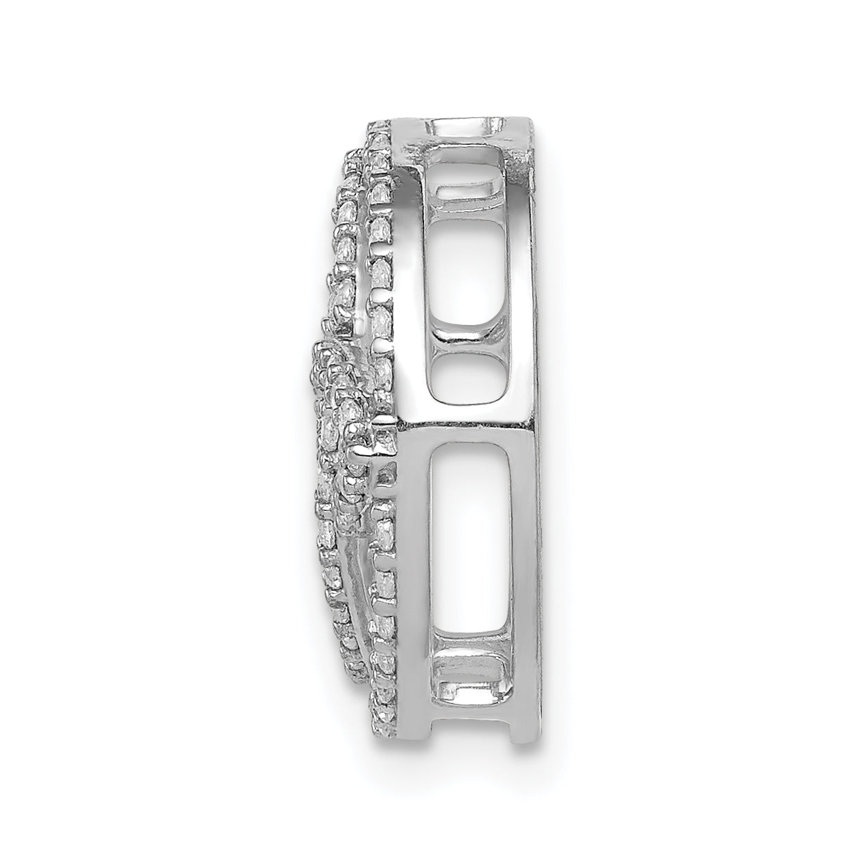 14k White Gold 1/3 carat Diamond Celtic Circle Chain Slide Secondary image