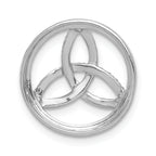 14k White Gold 1/3 carat Diamond Celtic Circle Chain Slide