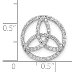 14k White Gold 1/3 carat Diamond Celtic Circle Chain Slide