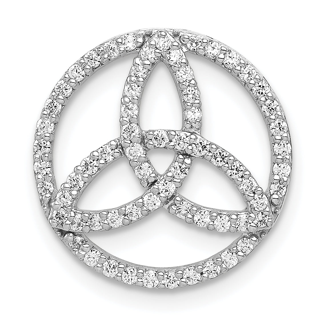14k White Gold 1/3 carat Diamond Celtic Circle Chain Slide Main image