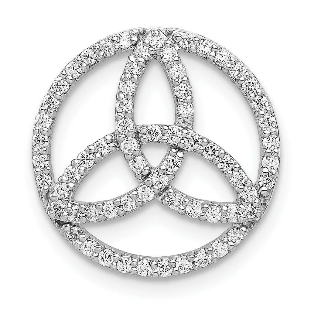 14k White Gold 1/3 carat Diamond Celtic Circle Chain Slide