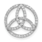 14k White Gold 1/3 carat Diamond Celtic Circle Chain Slide