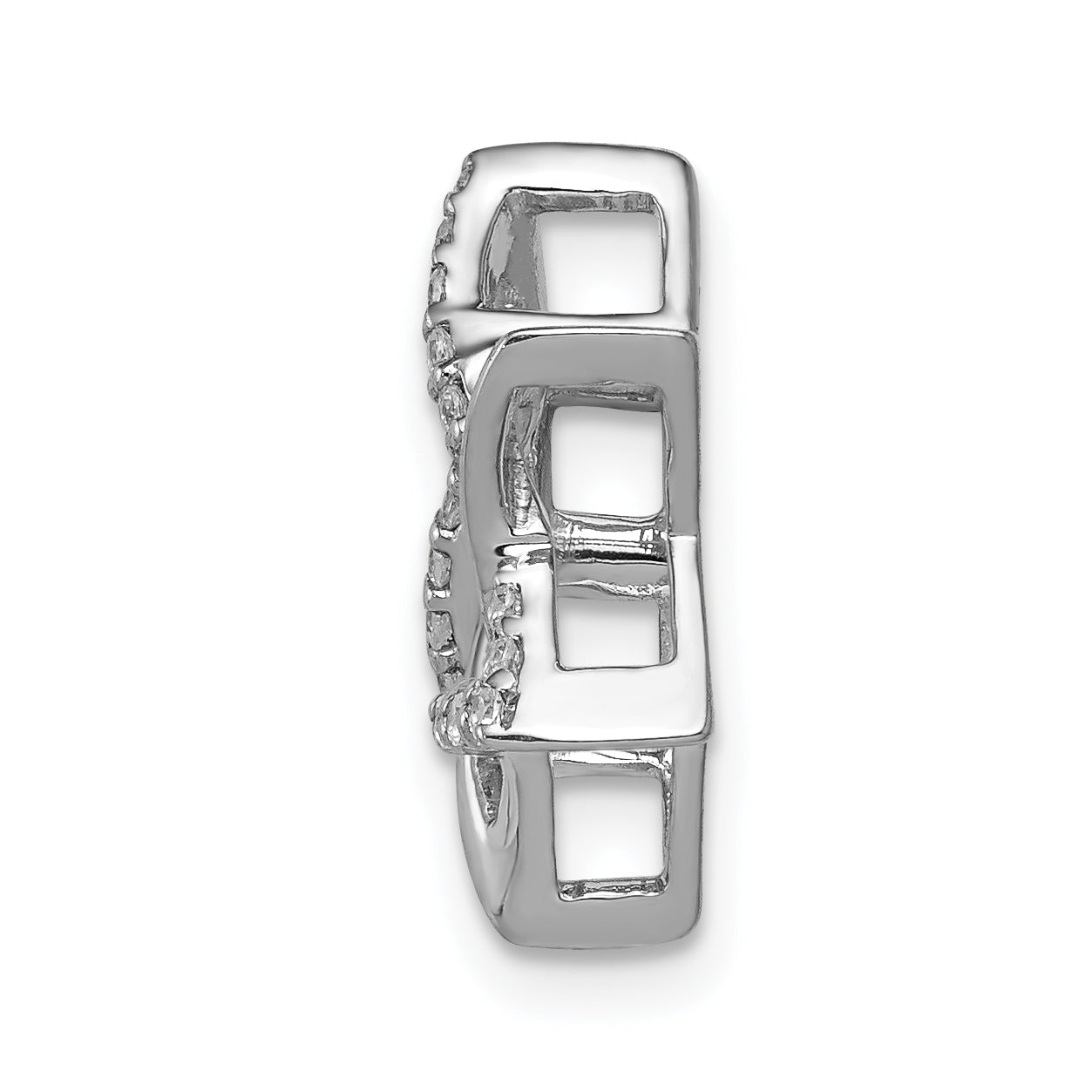 14k White Gold 1/8 carat Diamond Star of David Chain Slide Secondary image