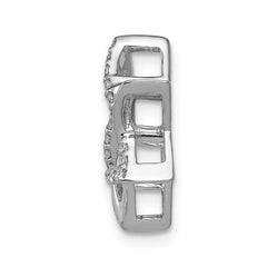 14k White Gold 1/8 carat Diamond Star of David Chain Slide
