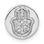 14k White Gold 1/10 carat Diamond Hamsa Round Chain Slide