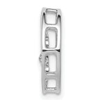14k White Gold Diamond Fleur De Lis in Circle Chain Slide