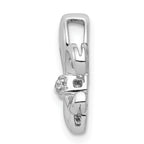14k White Gold Diamond Fleur de Lis Chain Slide