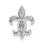14k White Gold Diamond Fleur de Lis Chain Slide