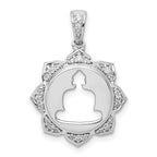 14k White Gold 1/6 carat Diamond Buddha Pendant
