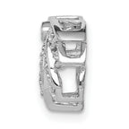 14k White Gold 1/5 carat Diamond Lotus Flower Chain Slide