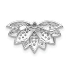 14k White Gold 1/5 carat Diamond Lotus Flower Chain Slide