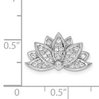 14k White Gold 1/5 carat Diamond Lotus Flower Chain Slide