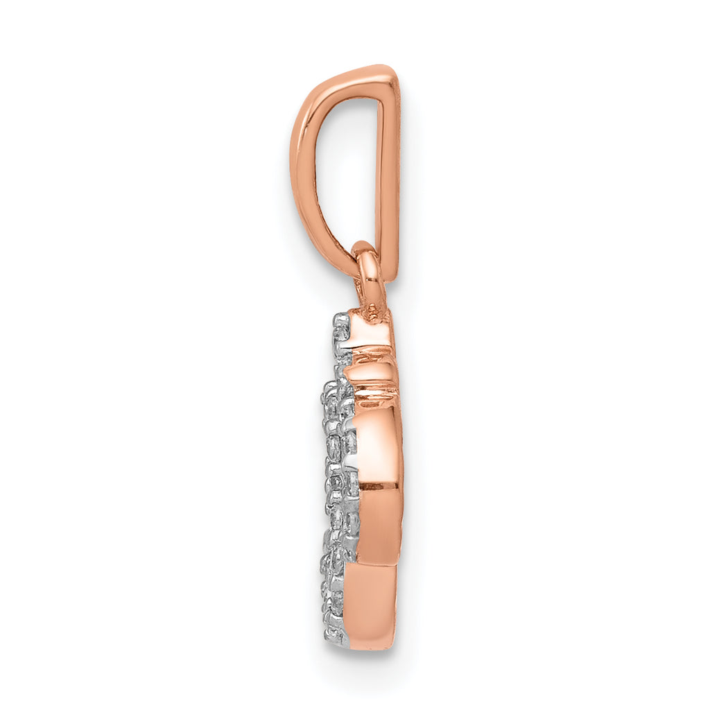 14k Rose Gold 1/10 carat Diamond Om Symbol Pendant