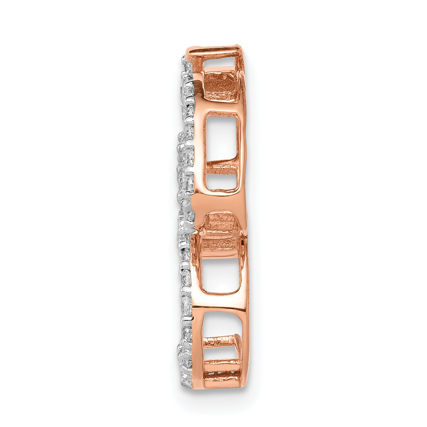 14k Rose Gold 1/3 carat Diamond Om Symbol Chain Slide Secondary image