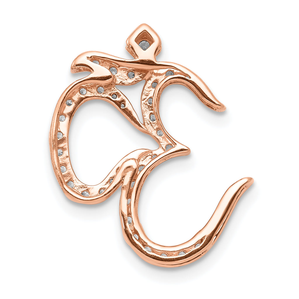 14k Rose Gold 1/3 carat Diamond Om Symbol Chain Slide