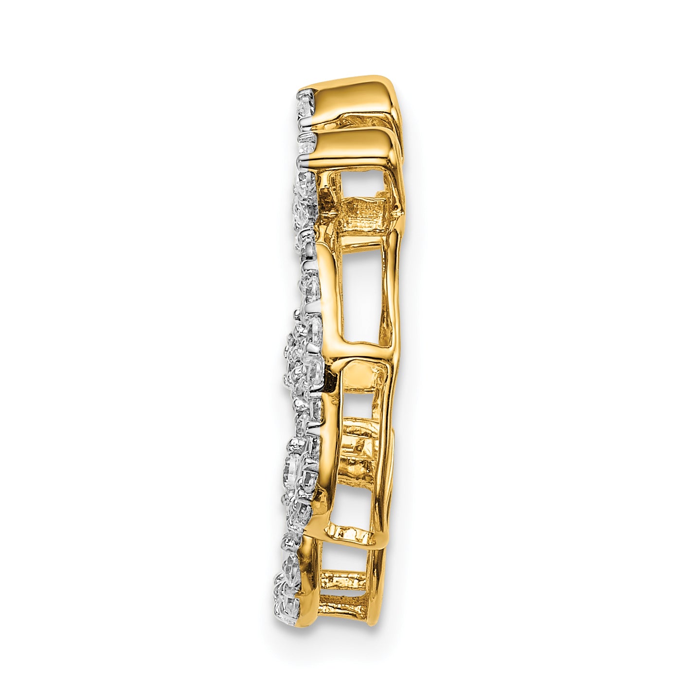14k 3/8 carat Lab Grown Diamond VS/SI+ G+ Complete Om Chain Slide Pendant