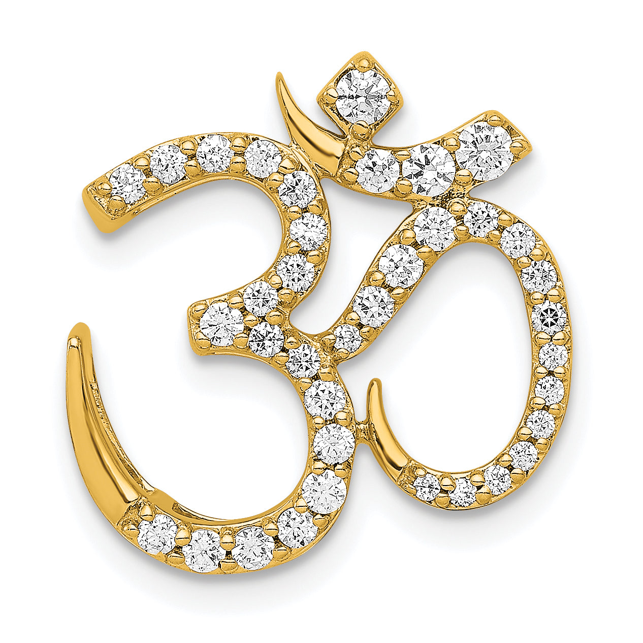 14k 3/8 carat Lab Grown Diamond VS/SI+ G+ Complete Om Chain Slide Pendant Main image