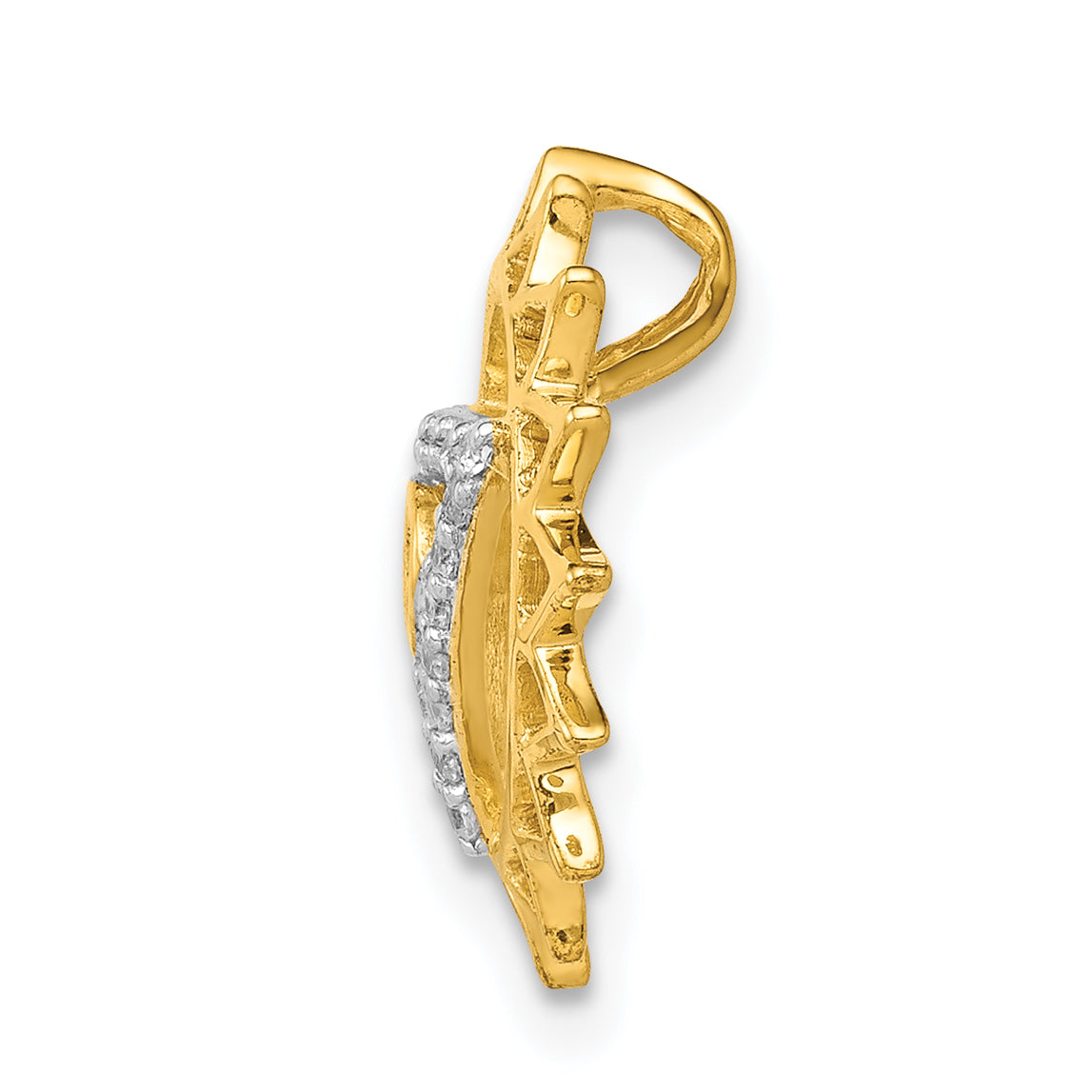 14k 1/10 carat Diamond Vishuddha/Throat Chakra Chain Slide Secondary image