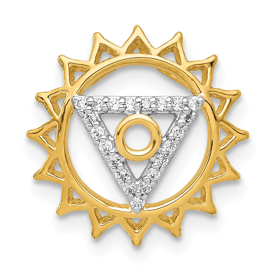 14k 1/10 carat Diamond Vishuddha/Throat Chakra Chain Slide Main image