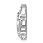 14k White Gold White and Black Diamond Big and Little Cats Chain Slide