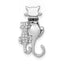 14k White Gold White and Black Diamond Big and Little Cats Chain Slide