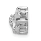 14k White Gold Diamond Mother and Baby Dolphins Chain Slide