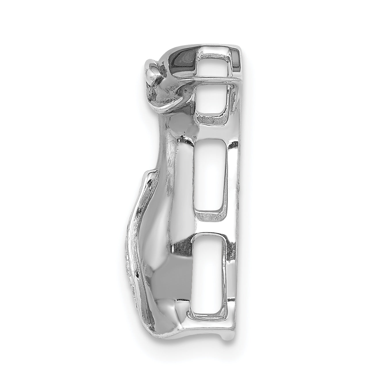 14k White Gold with Black Rhodium Diamond Penguin Chain Slide Secondary image