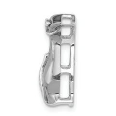 14k White Gold with Black Rhodium Diamond Penguin Chain Slide