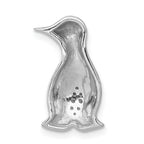 14k White Gold with Black Rhodium Diamond Penguin Chain Slide