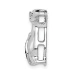 14k White Gold Black Diamond Penguin Chain Slide