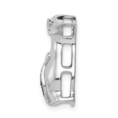 14k White Gold Black Diamond Penguin Chain Slide