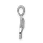 14k White Gold 1/6 carat Diamond Elephant Pendant