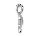 14k White Gold 1/10 carat Black and White Diamond Elephant Pendant